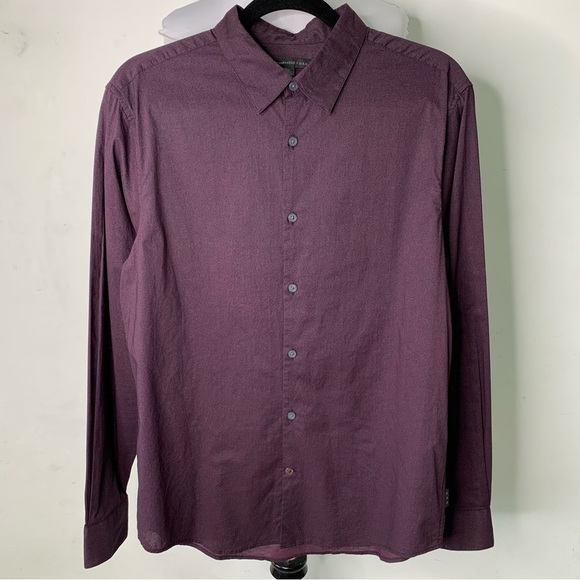 John Varvatos Men's Purple Maroon Long Sleeve Button Down Shirt Size Medium - Picture 1 of 9